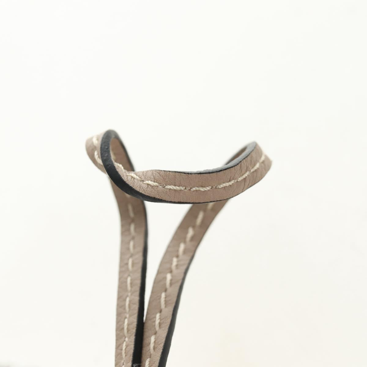 LOEWE Bag Charm Leather Gray Gold Auth 187590M