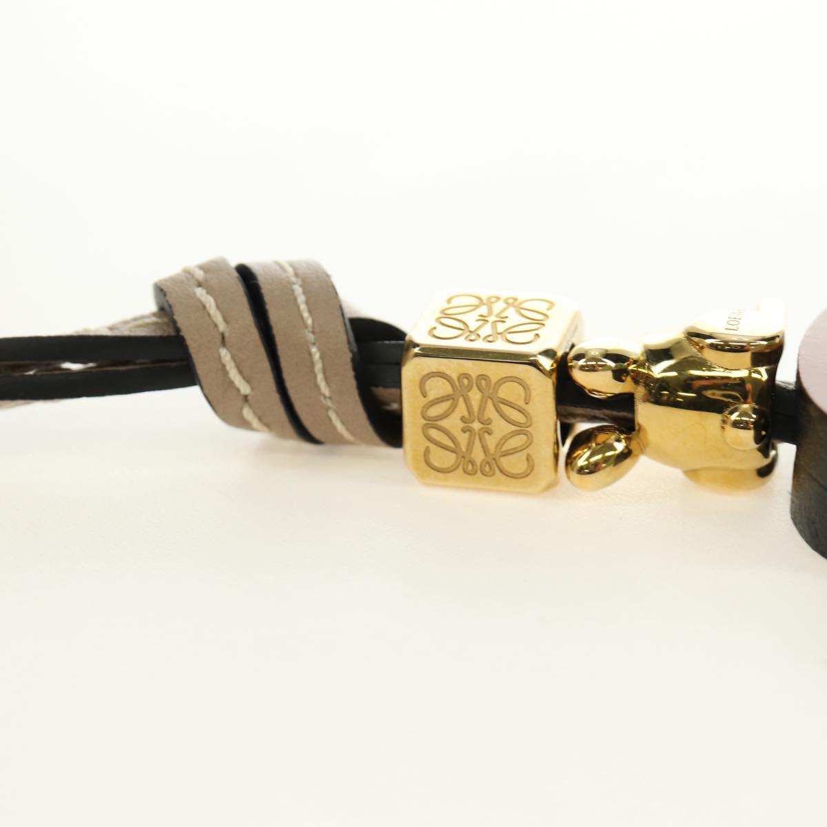 LOEWE Bag Charm Leather Gray Gold Auth 187590M