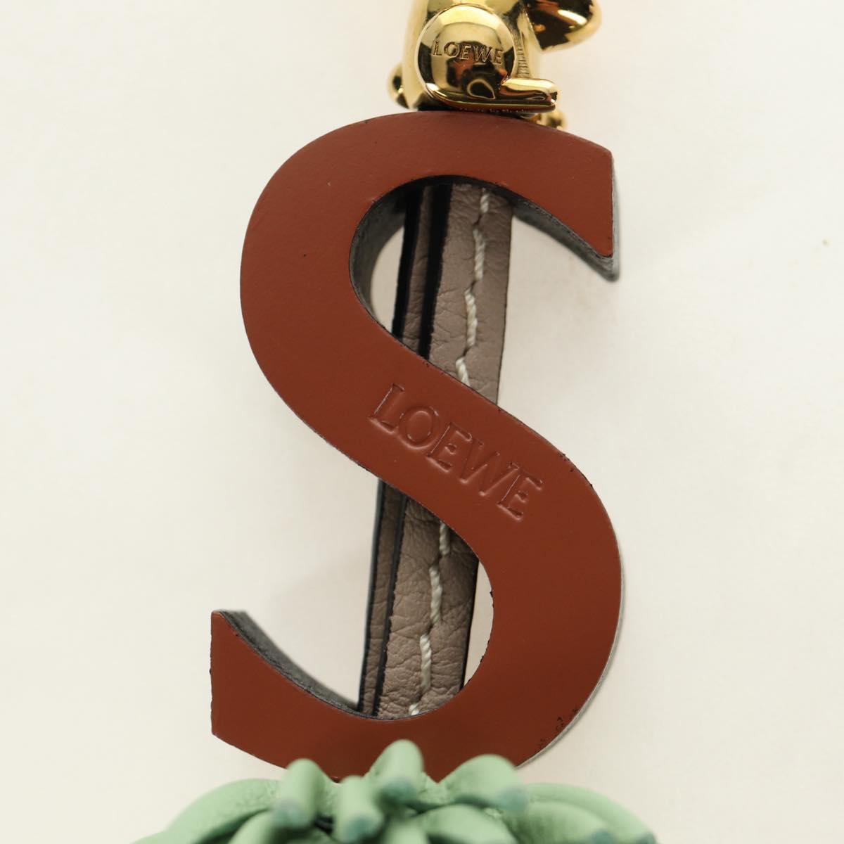LOEWE Bag Charm Leather Gray Gold Auth 187590M