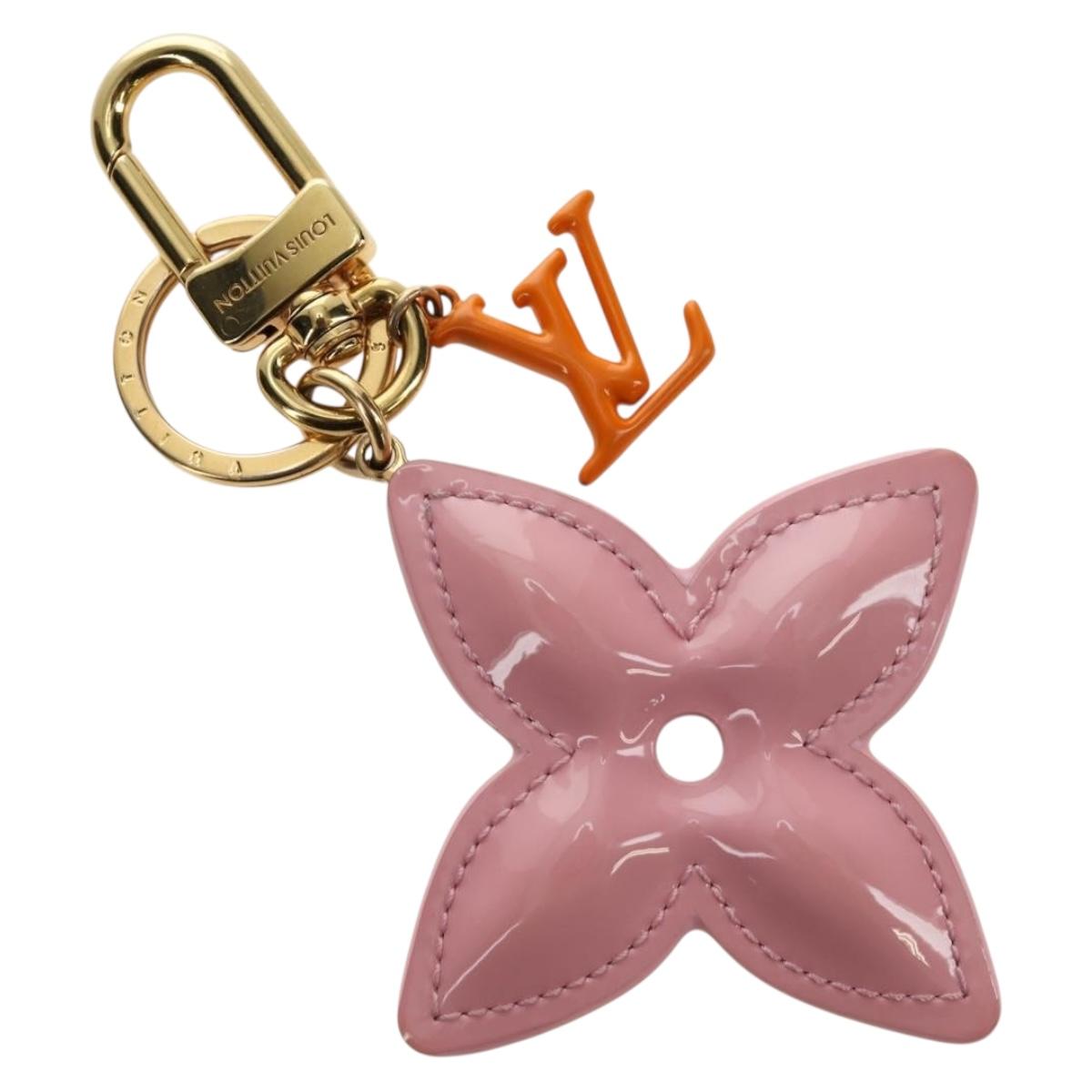 LOUIS VUITTON Vernis Key Holder LV Pop Flower Bag Charm Pink M01963 Auth 187596V