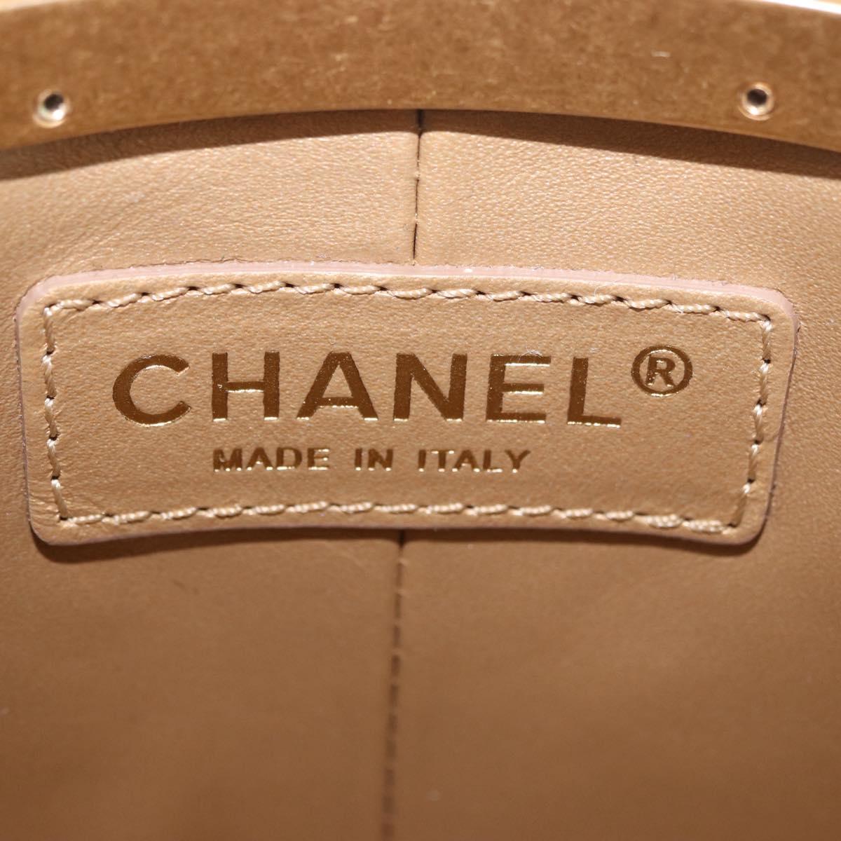 CHANEL Matelasse Chain Vanity Bag Lamb Skin Black Gold CC Auth 187609SAM