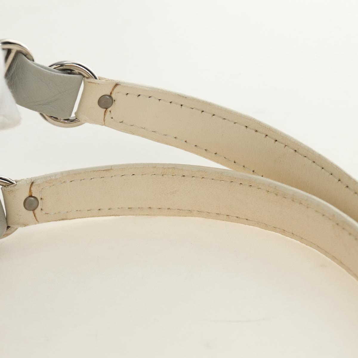 Christian Dior Trotter Canvas Romantic Bag PVC White Silver Auth 187610V