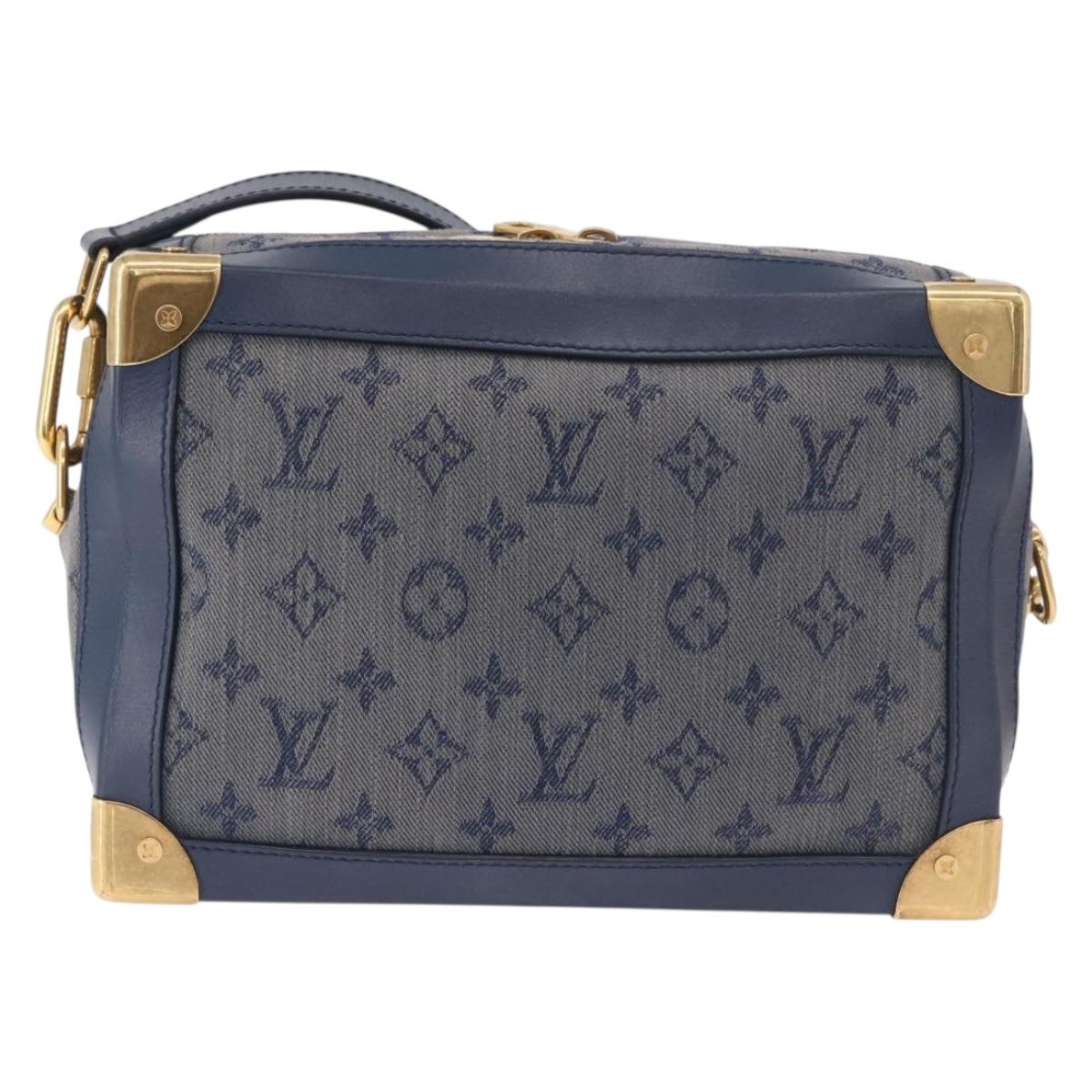 LOUIS VUITTON Monogram Denim Soft Trunk Bag Blue M44723 LV Auth 187612SAM