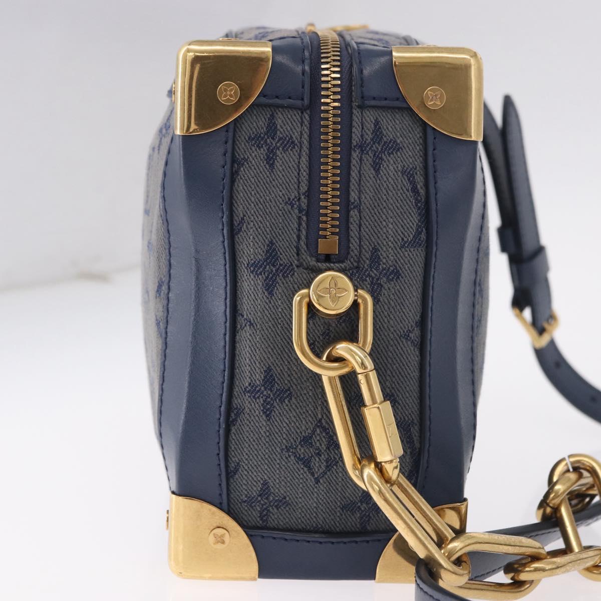 LOUIS VUITTON Monogram Denim Soft Trunk Bag Blue M44723 LV Auth 187612SAM