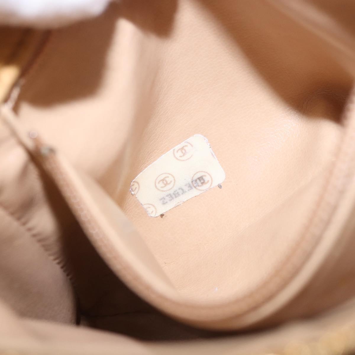 CHANEL Waist bag Satin Gold CC Auth 187614SAM