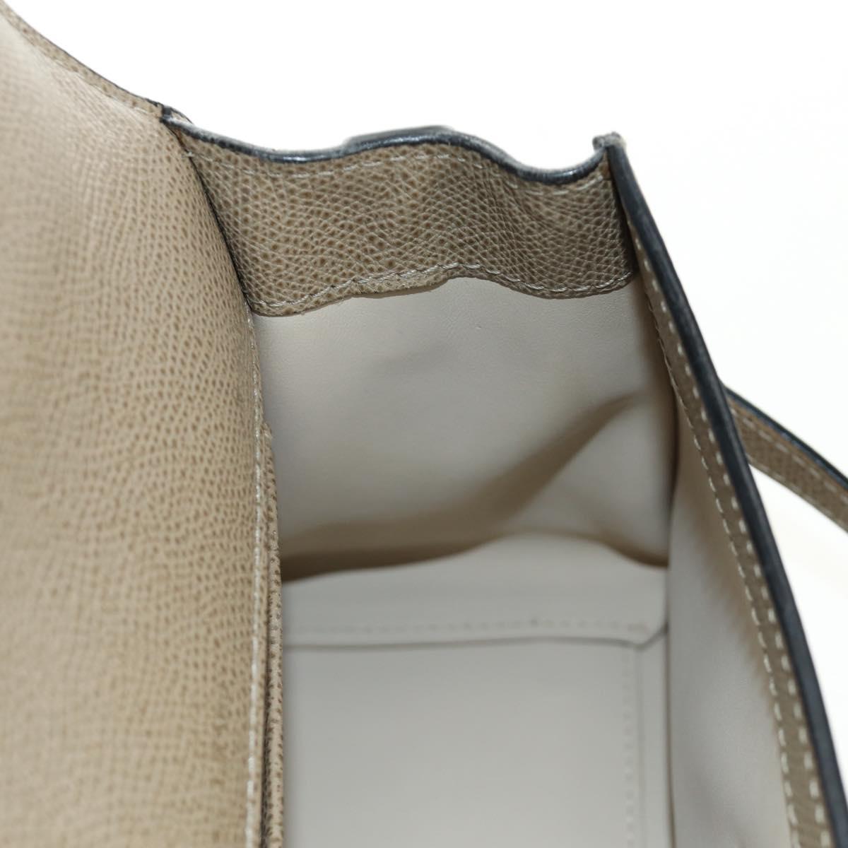 Valextra Isidide Hand Bag Leather 2way Beige Gold Auth 187616SM