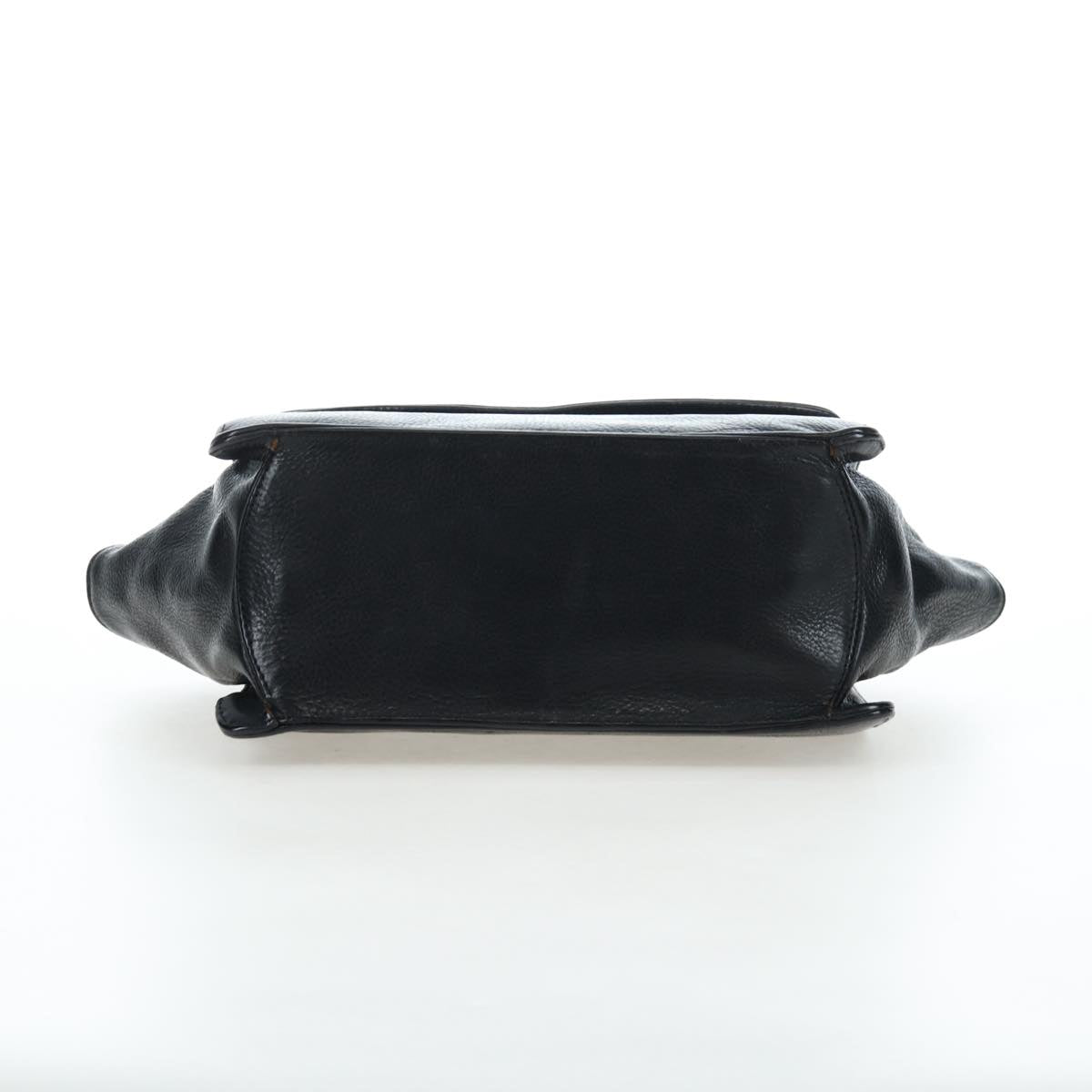 Chrome Hearts CH Cross Hand Bag Leather Black Silver Auth 187617SM