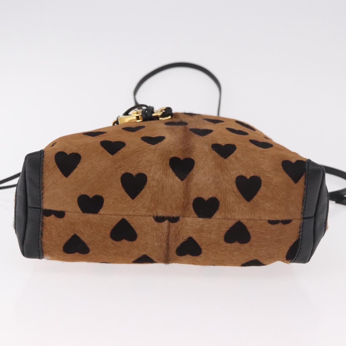 BURBERRY Shoulder Bag Harako leather Brown Gold Auth 187618A