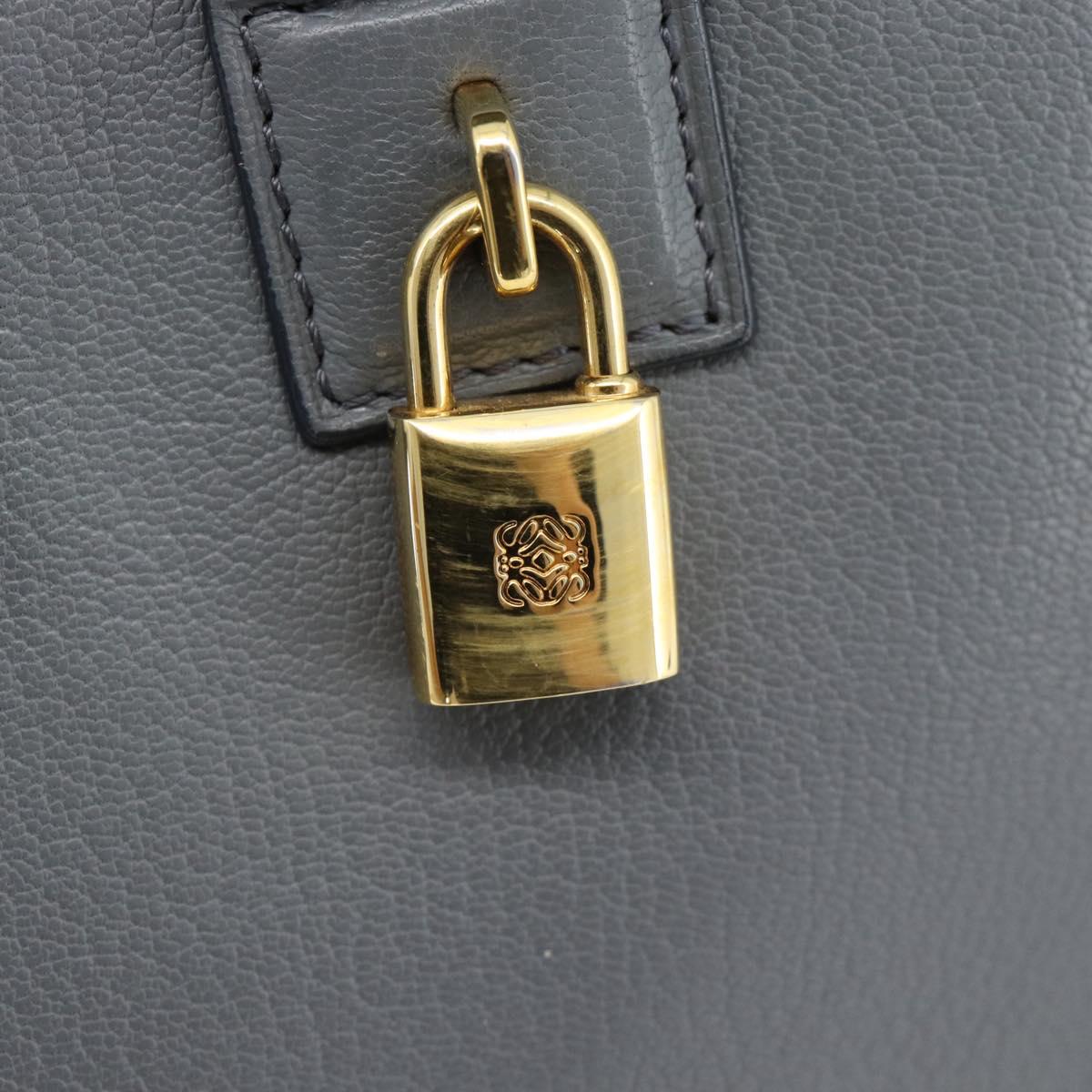 LOEWE Amazona 36 Hand Bag Leather Gray Gold Auth 187619V