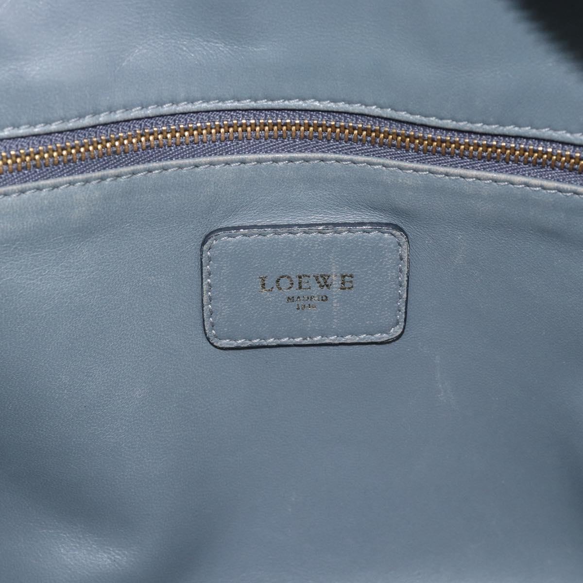 LOEWE Amazona 36 Hand Bag Leather Gray Gold Auth 187619V
