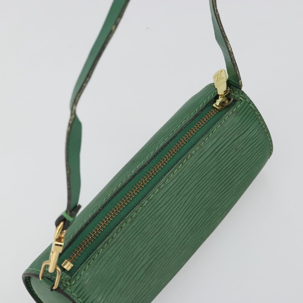 LOUIS VUITTON Epi Soufflot Pouch Green LV Auth 187622