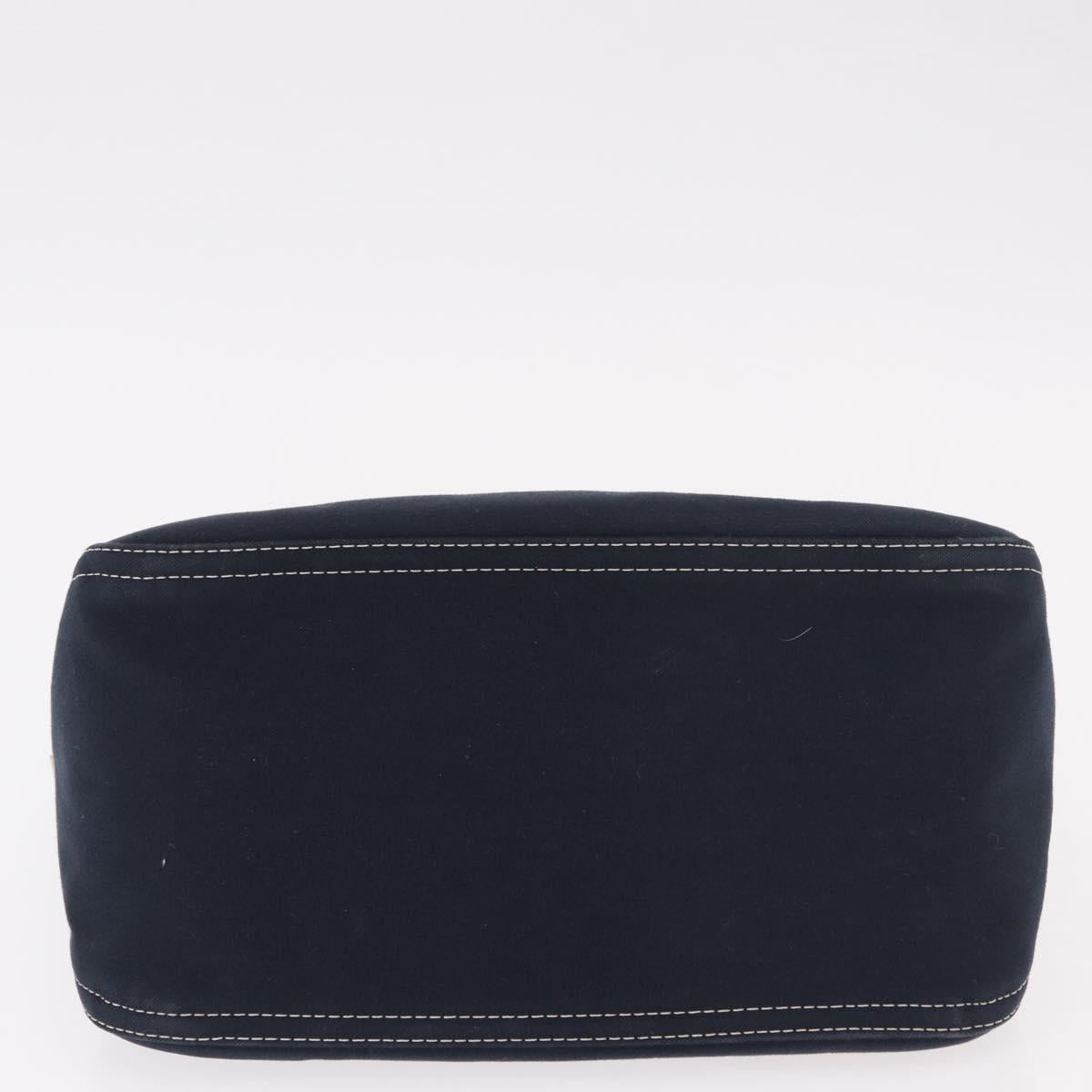 FENDI Mamma Baguette Shoulder Bag Canvas Navy Silver Auth 187625V