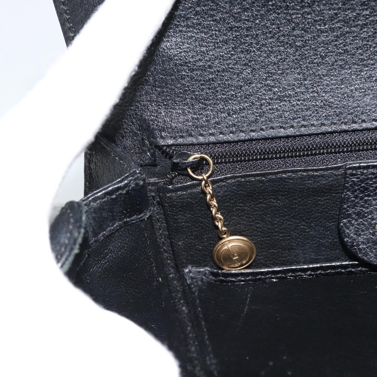 GUCCI Bamboo Shoulder Bag Leather 2way Black Gold 000 1014 0188 Auth 187626SAV