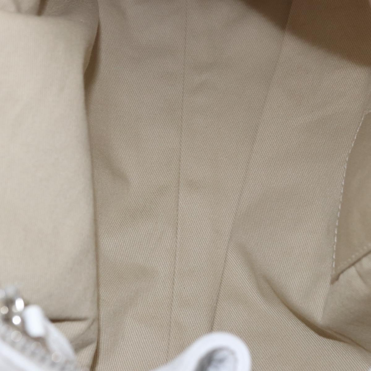 Chloe Paddington Hand Bag Leather White Gold Silver Auth 187633V