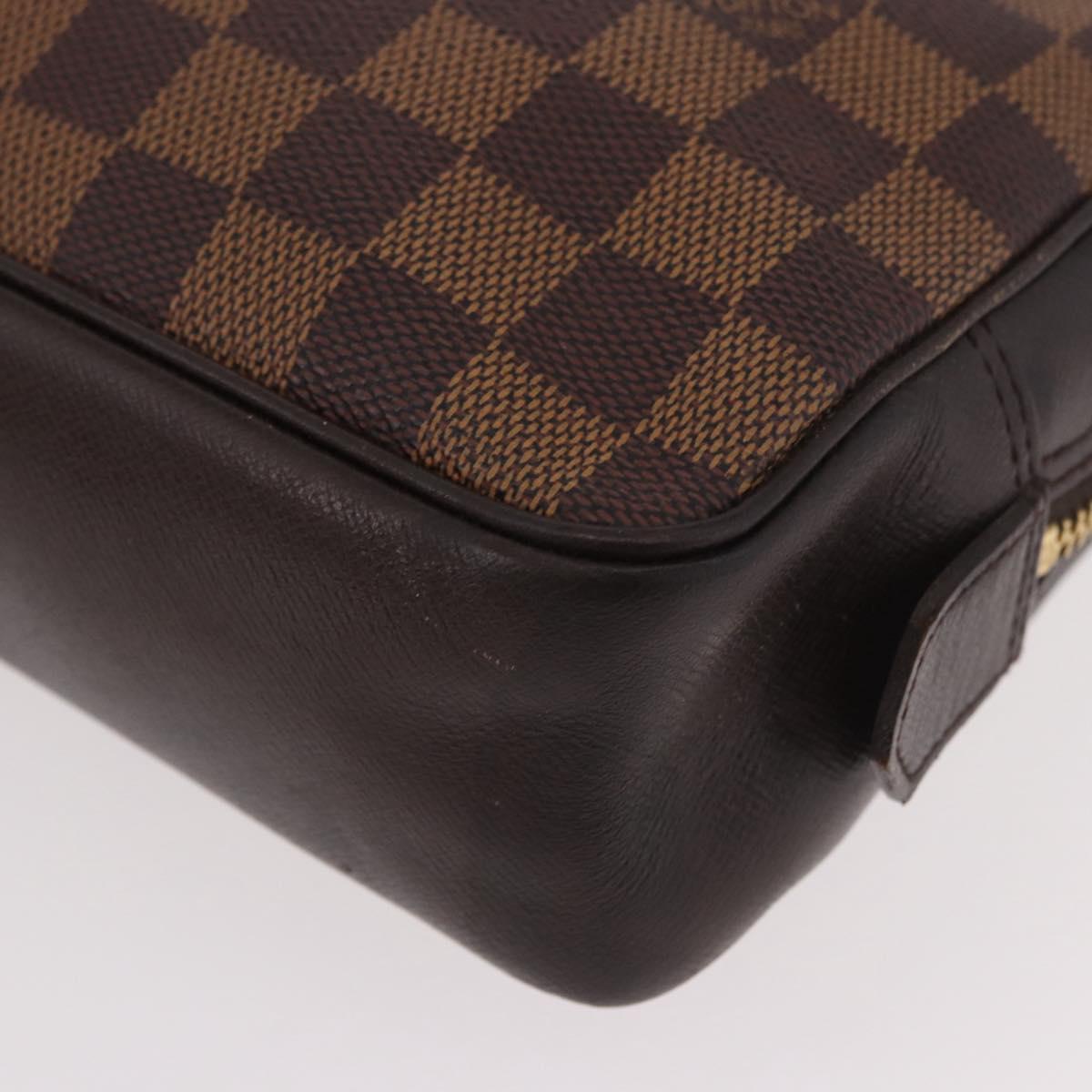 LOUIS VUITTON Damier Ebene Trousse Toilette 25 Clutch Bag N47624 LV Auth 187635