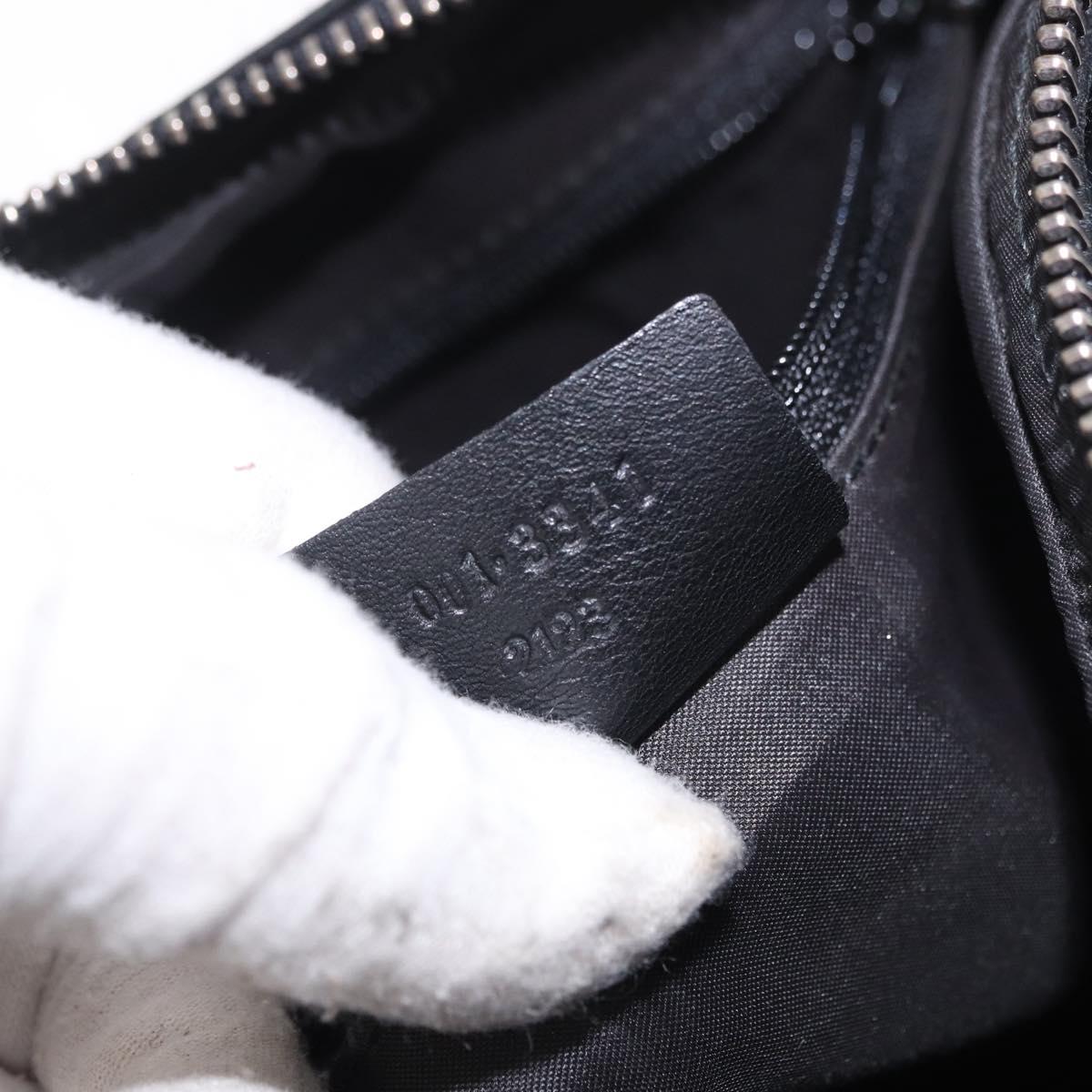 GUCCI Shoulder Bag Leather Black Silver 001 3341 Auth 187636
