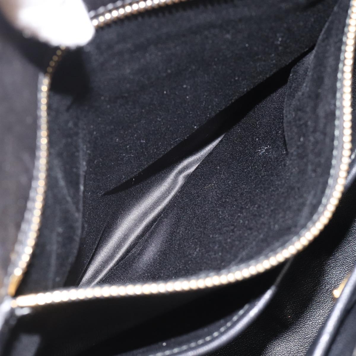 Miu Miu Matelasse Biker Hand Bag Lamb Skin 2way Black Gold Auth 187637V