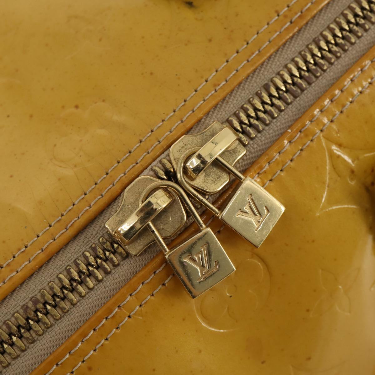 LOUIS VUITTON Monogram Vernis Mercer Boston Bag Beige M91000 LV Auth 187638