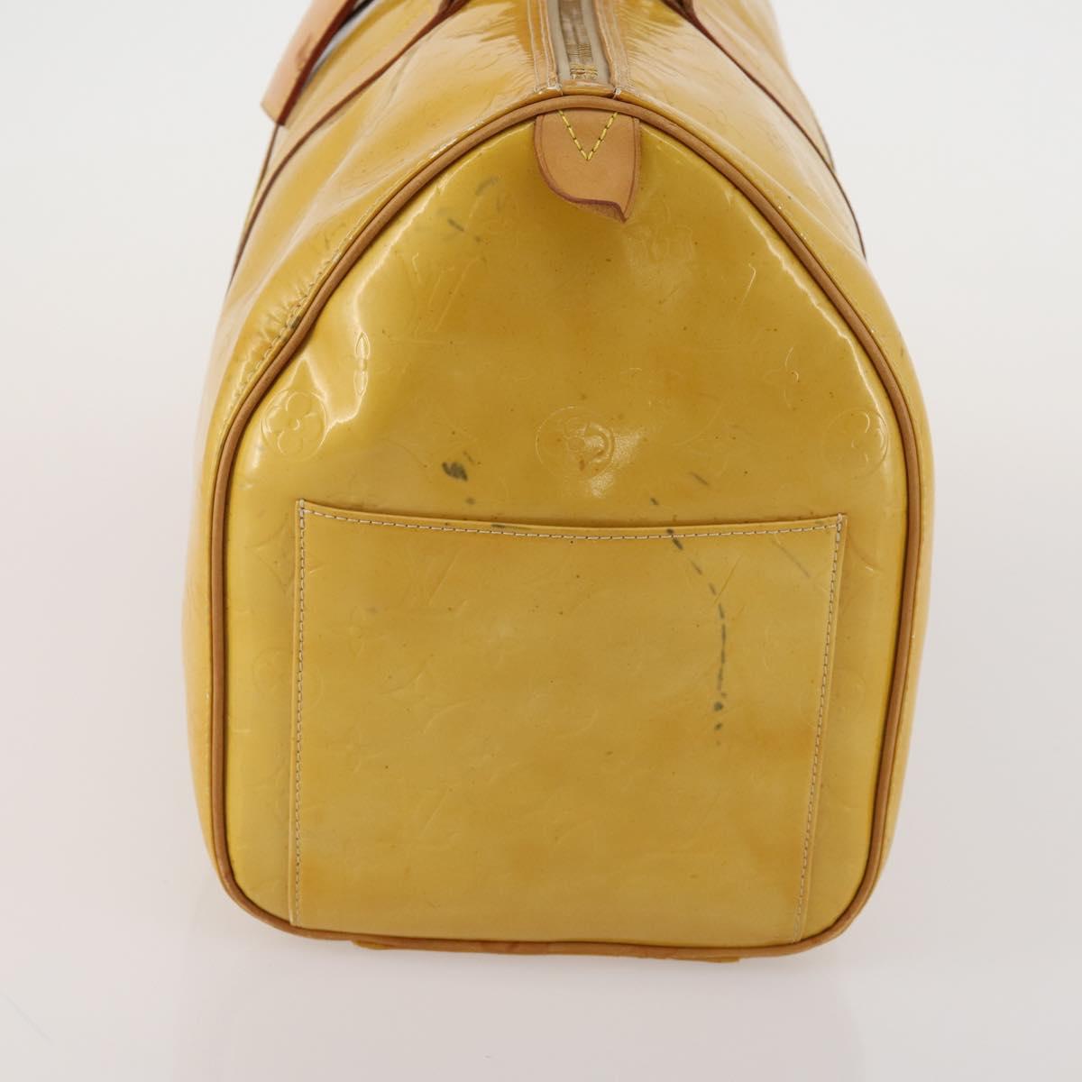 LOUIS VUITTON Monogram Vernis Mercer Boston Bag Beige M91000 LV Auth 187638