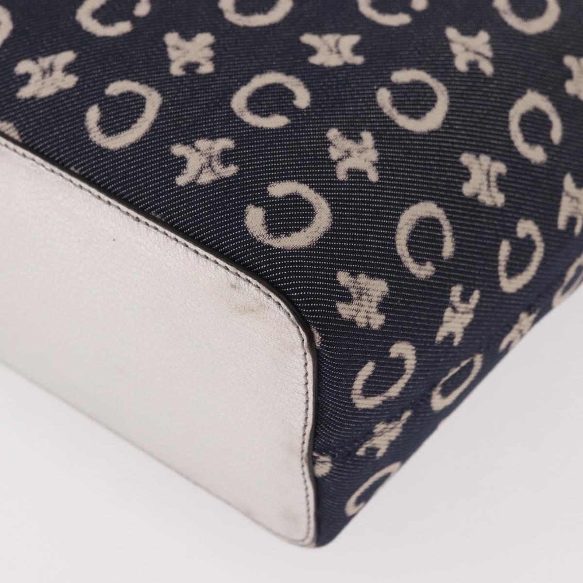 CELINE C Macadam Canvas Hand Bag Navy Auth 187648V