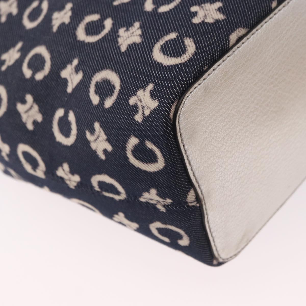 CELINE C Macadam Canvas Hand Bag Navy Auth 187648V