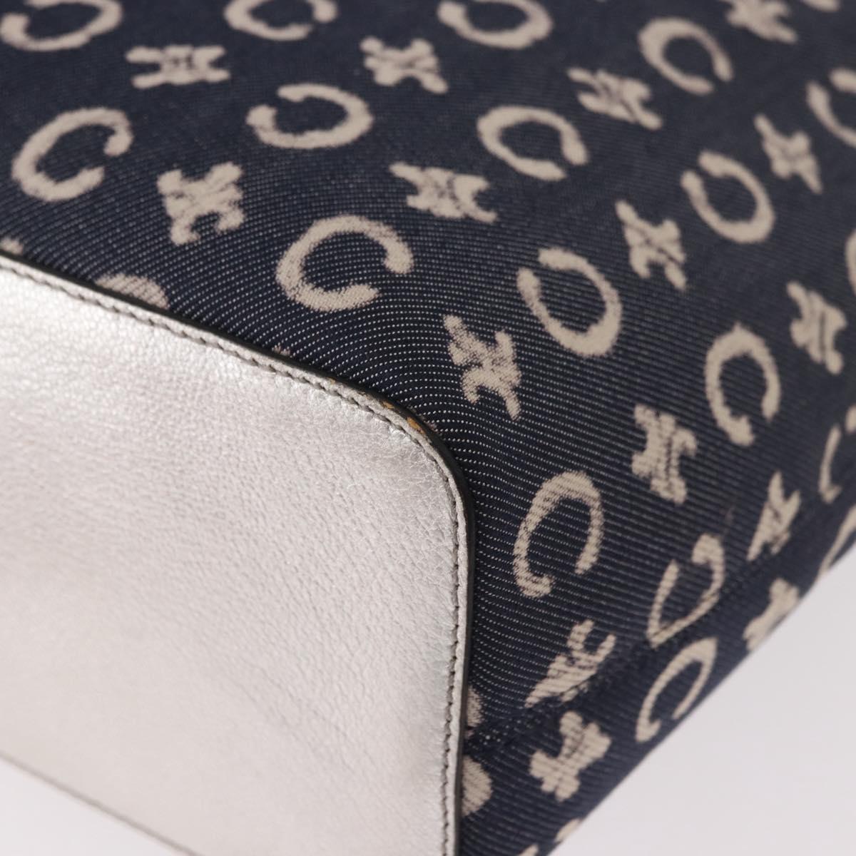 CELINE C Macadam Canvas Hand Bag Navy Auth 187648V