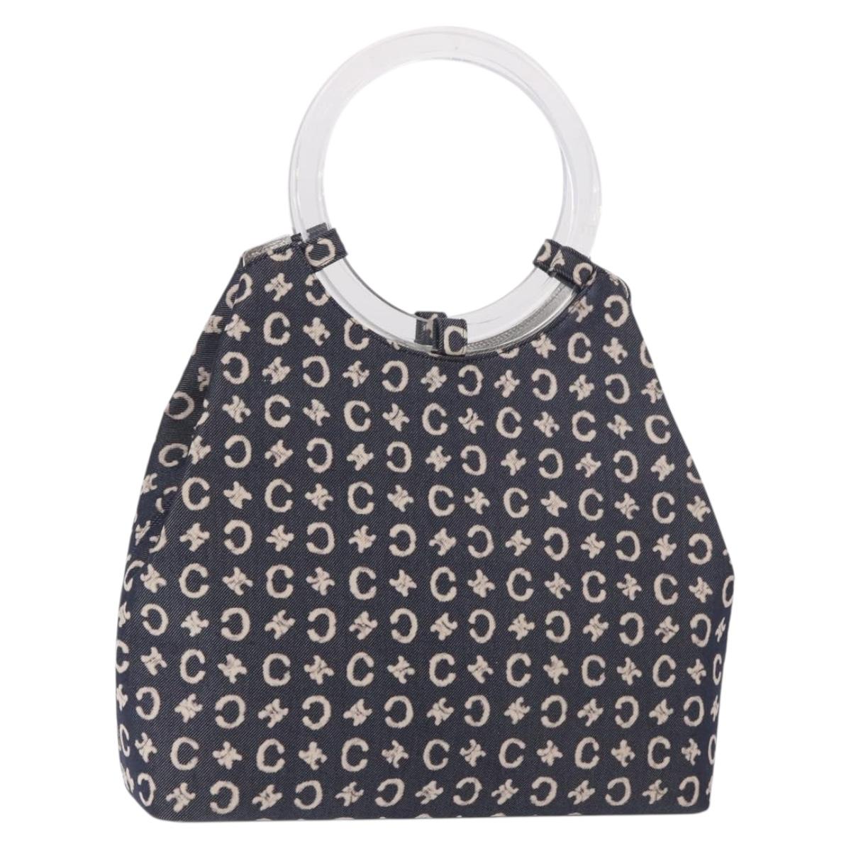 CELINE C Macadam Canvas Hand Bag Navy Auth 187648V