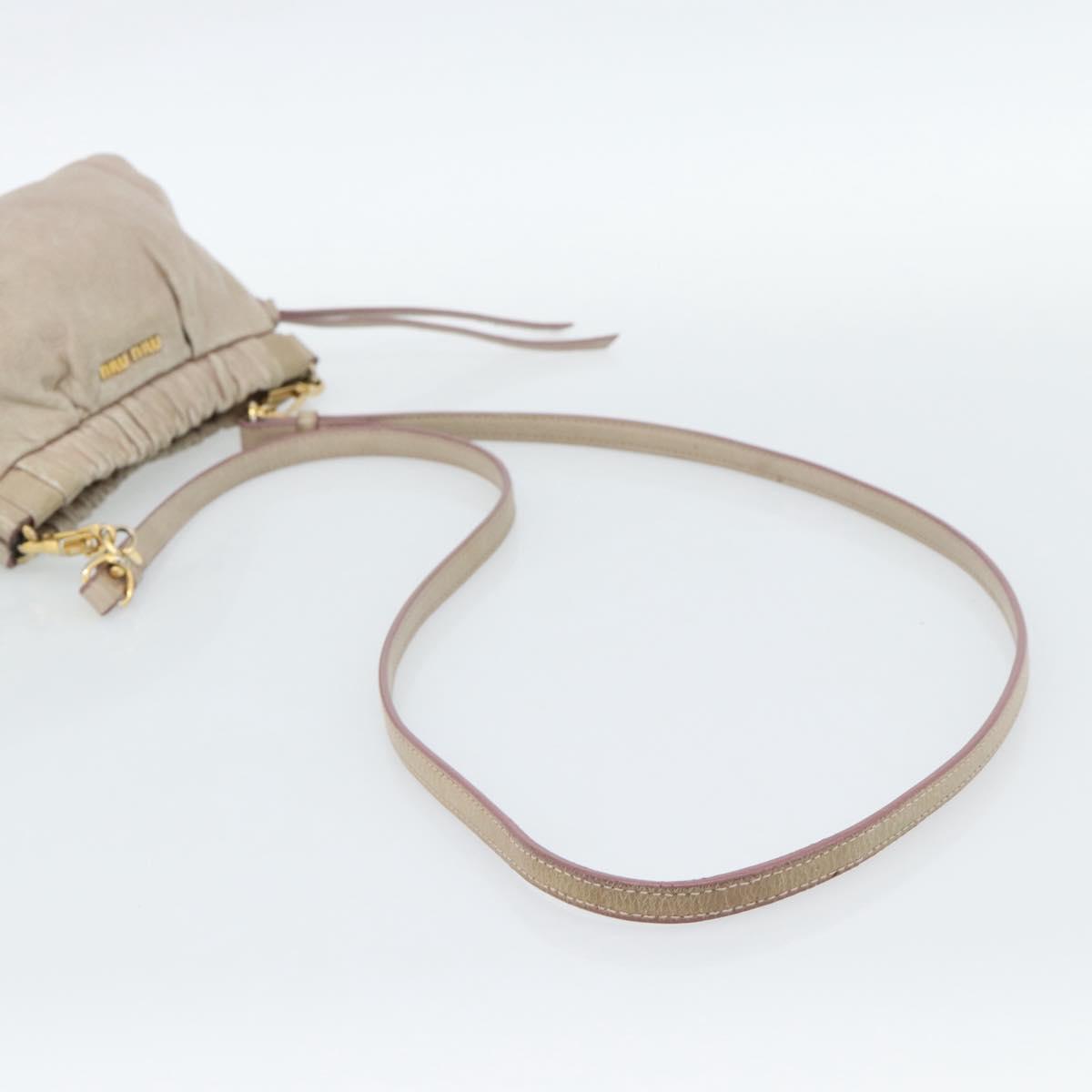 Miu Miu Shoulder Bag Leather Pink Gold Auth 187662