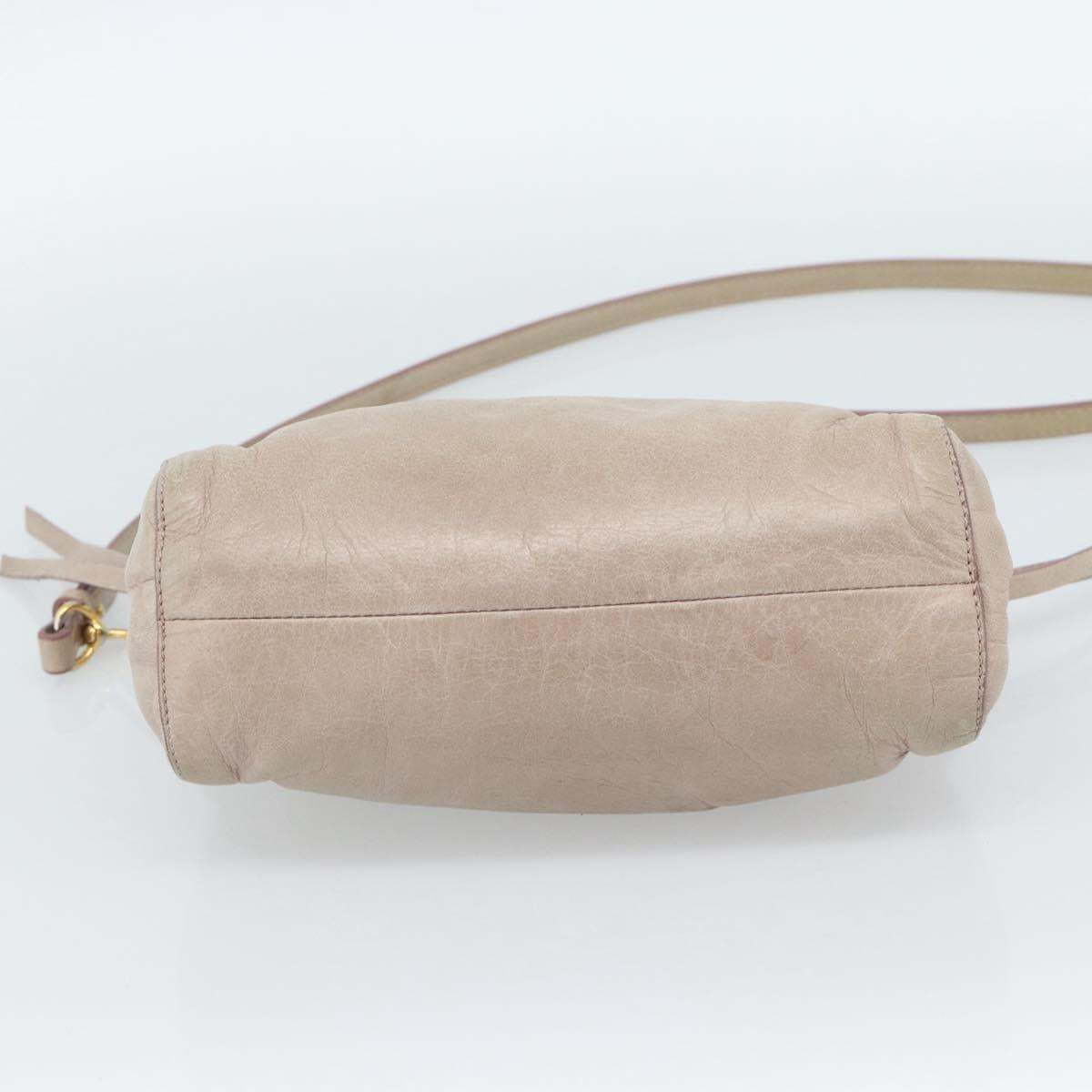 Miu Miu Shoulder Bag Leather Pink Gold Auth 187662
