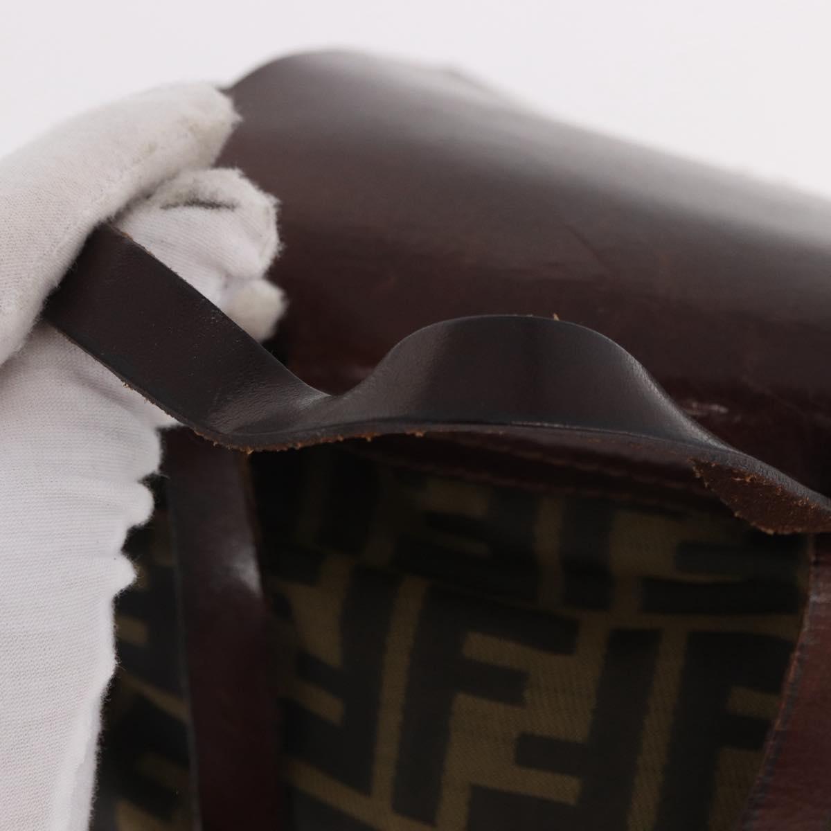 FENDI Zucca Canvas Backpack Nylon Brown Black Auth 187667