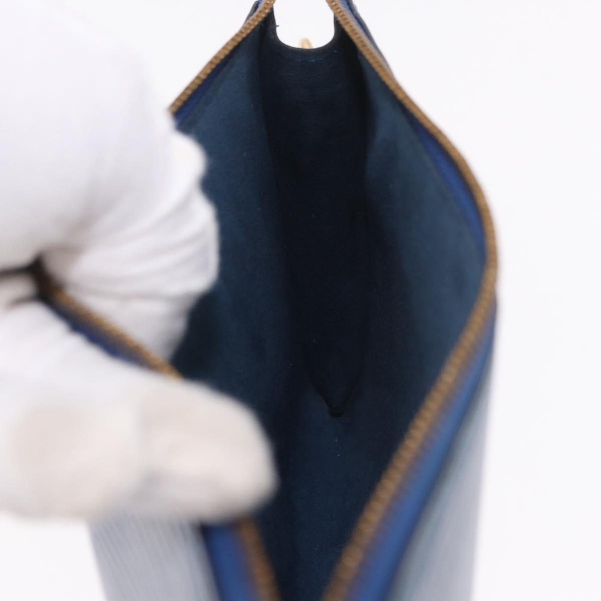 LOUIS VUITTON Epi Pochette Accessoires Pouch Blue M52985 LV Auth 187669