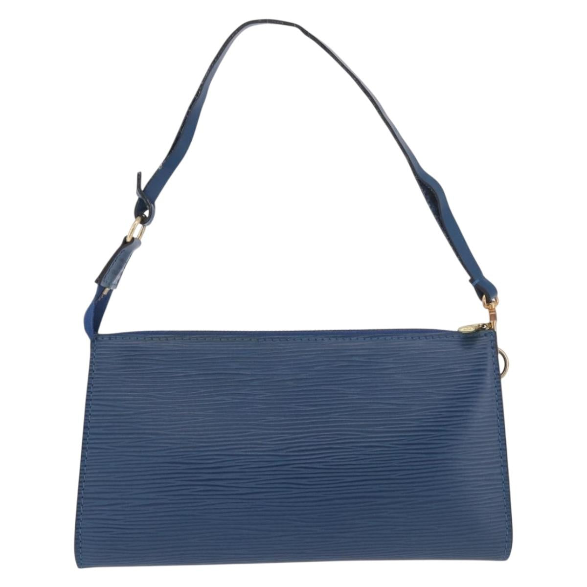 LOUIS VUITTON Epi Pochette Accessoires Pouch Blue M52985 LV Auth 187669