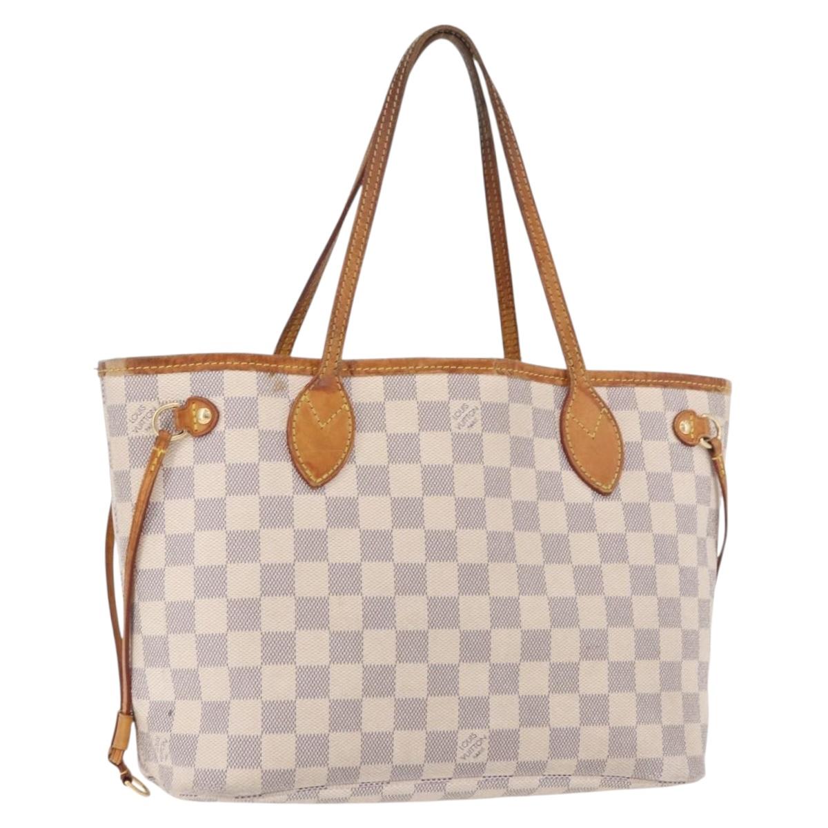 LOUIS VUITTON Damier Azur Neverfull PM Tote Bag N41362 LV Auth 187671