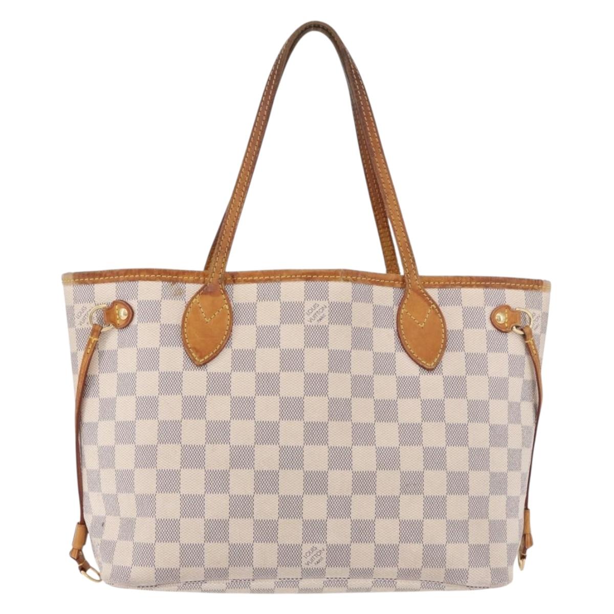 LOUIS VUITTON Damier Azur Neverfull PM Tote Bag N41362 LV Auth 187671