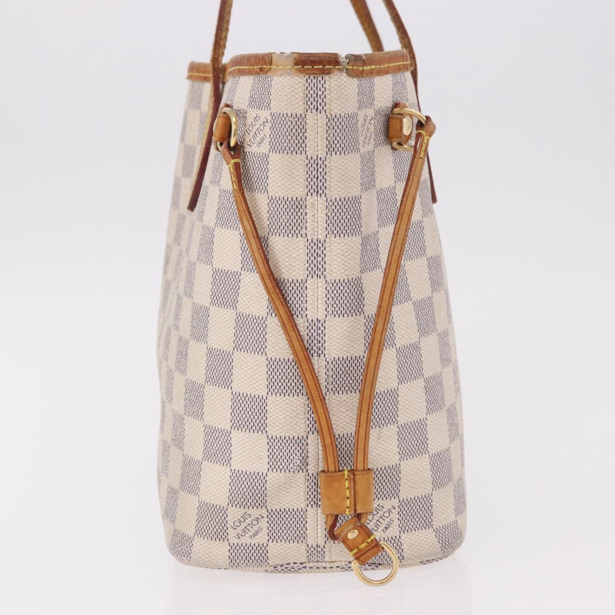 LOUIS VUITTON Damier Azur Neverfull PM Tote Bag N41362 LV Auth 187671