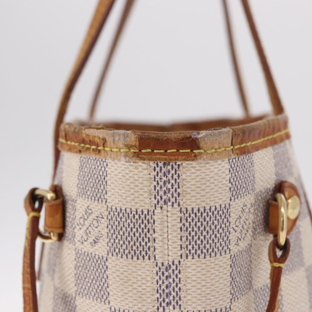 LOUIS VUITTON Damier Azur Neverfull PM Tote Bag N41362 LV Auth 187671