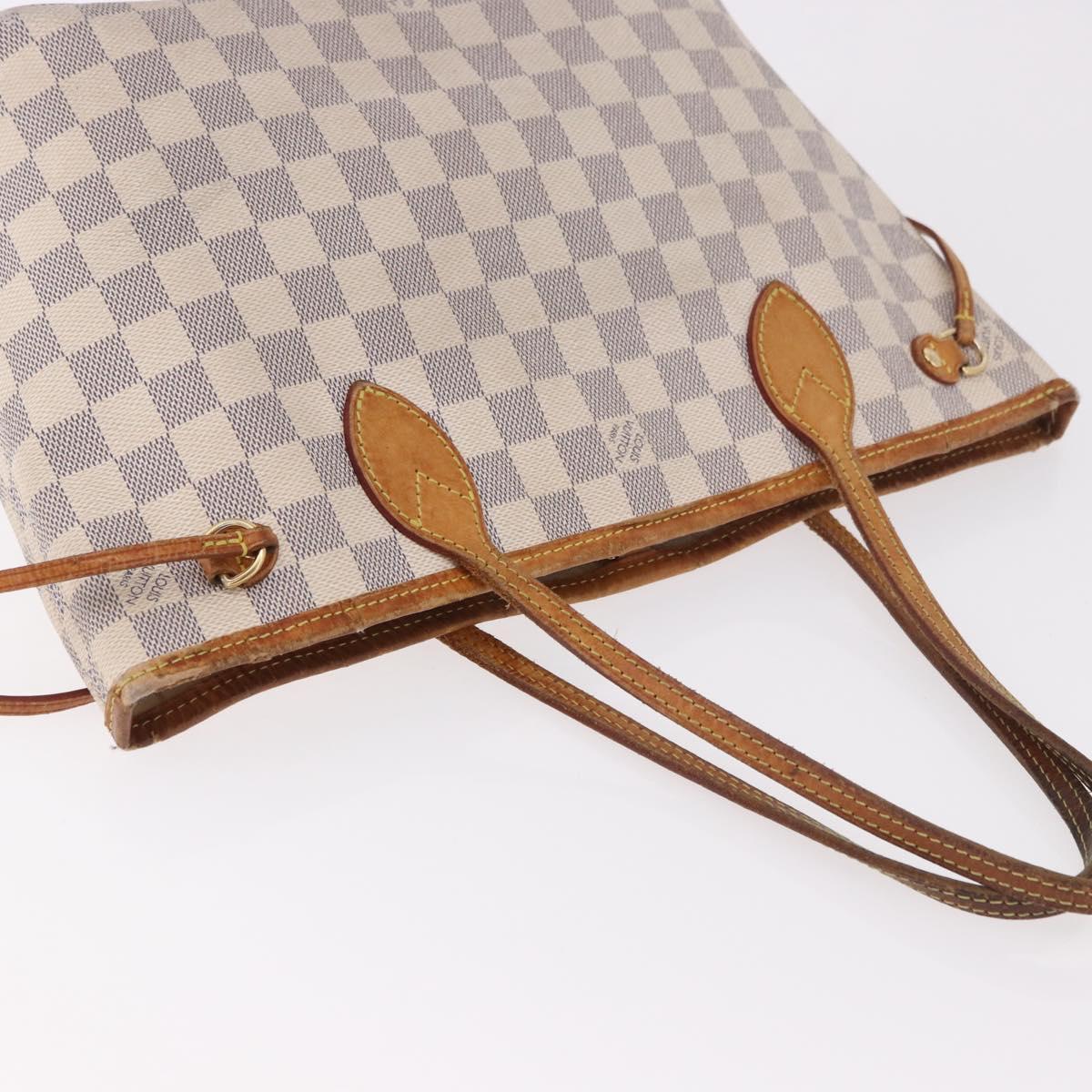 LOUIS VUITTON Damier Azur Neverfull PM Tote Bag N41362 LV Auth 187671