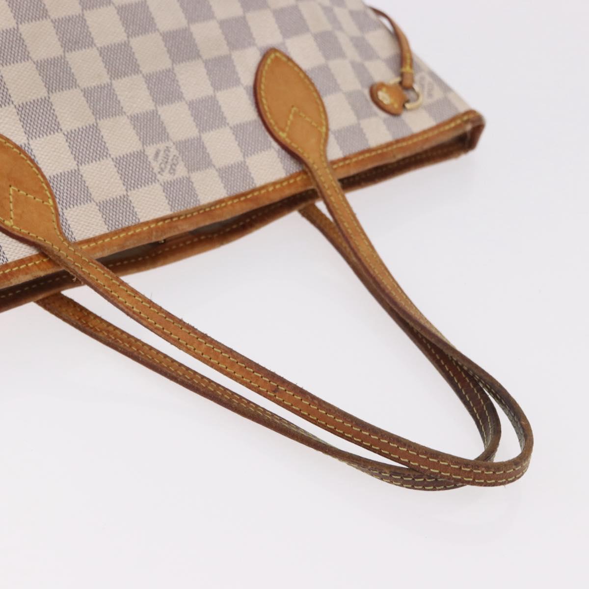 LOUIS VUITTON Damier Azur Neverfull PM Tote Bag N41362 LV Auth 187671