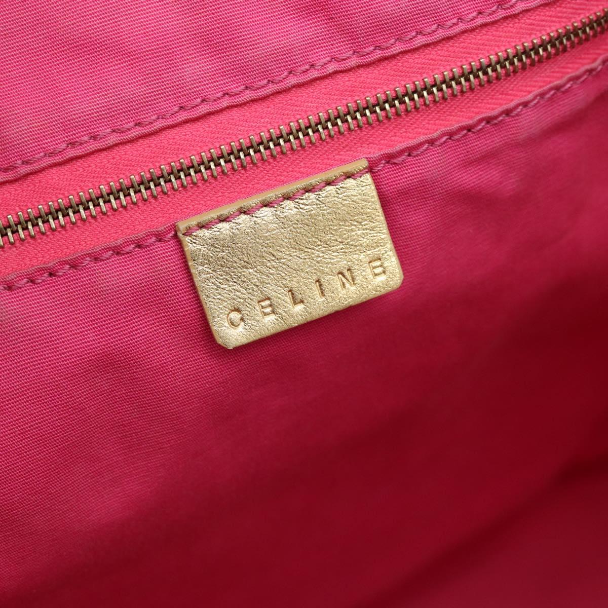CELINE Paris Macadam Canvas Tote Bag Denim Pink Gold Auth 187677V