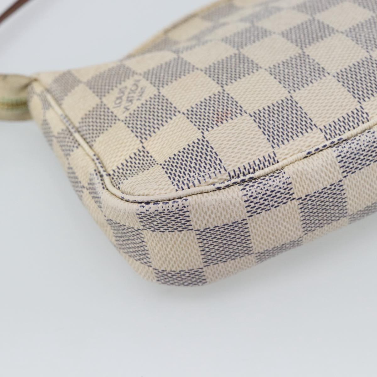 LOUIS VUITTON Damier Azur Pochette Accessoires Pouch N41207 LV Auth 187681