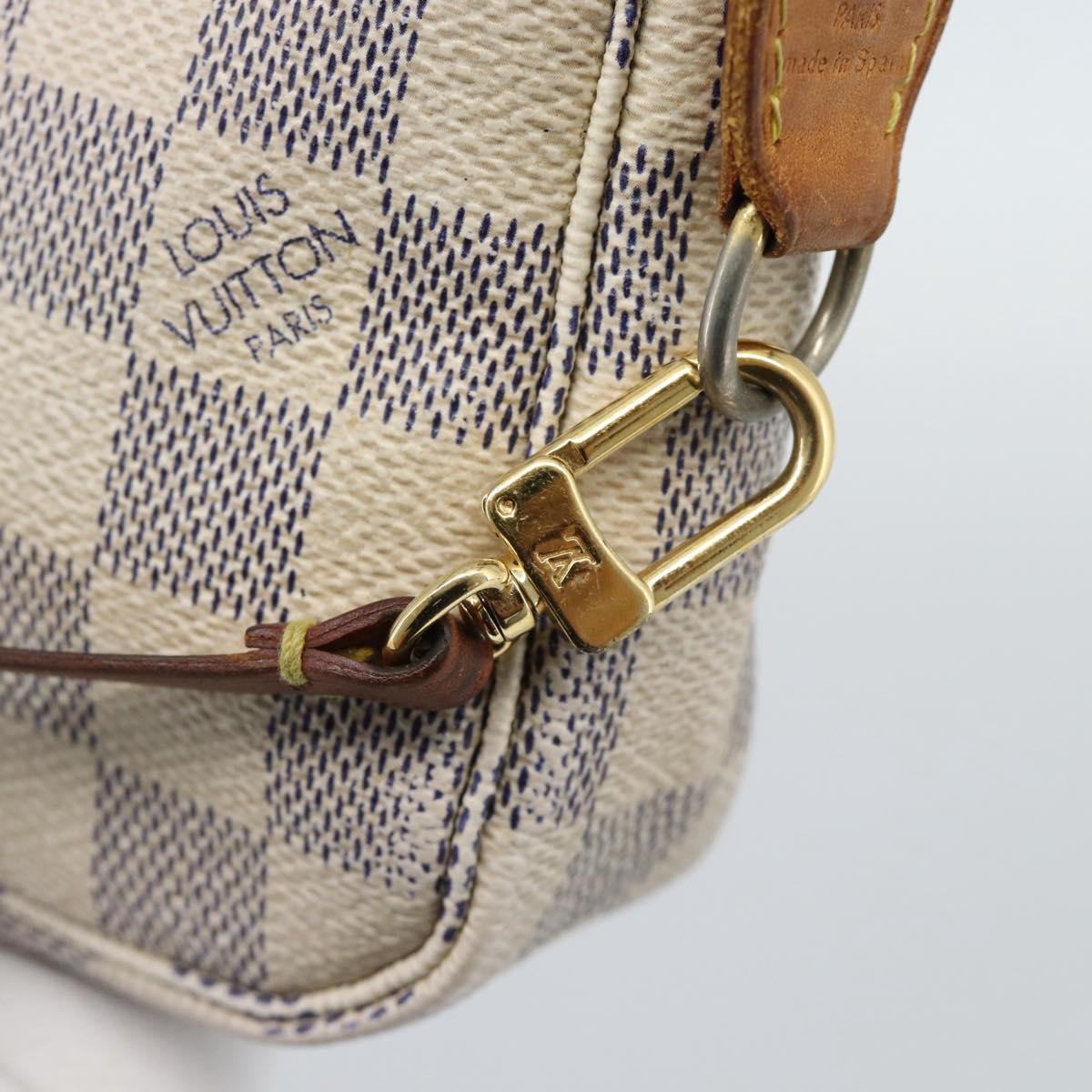 LOUIS VUITTON Damier Azur Pochette Accessoires Pouch N41207 LV Auth 187681