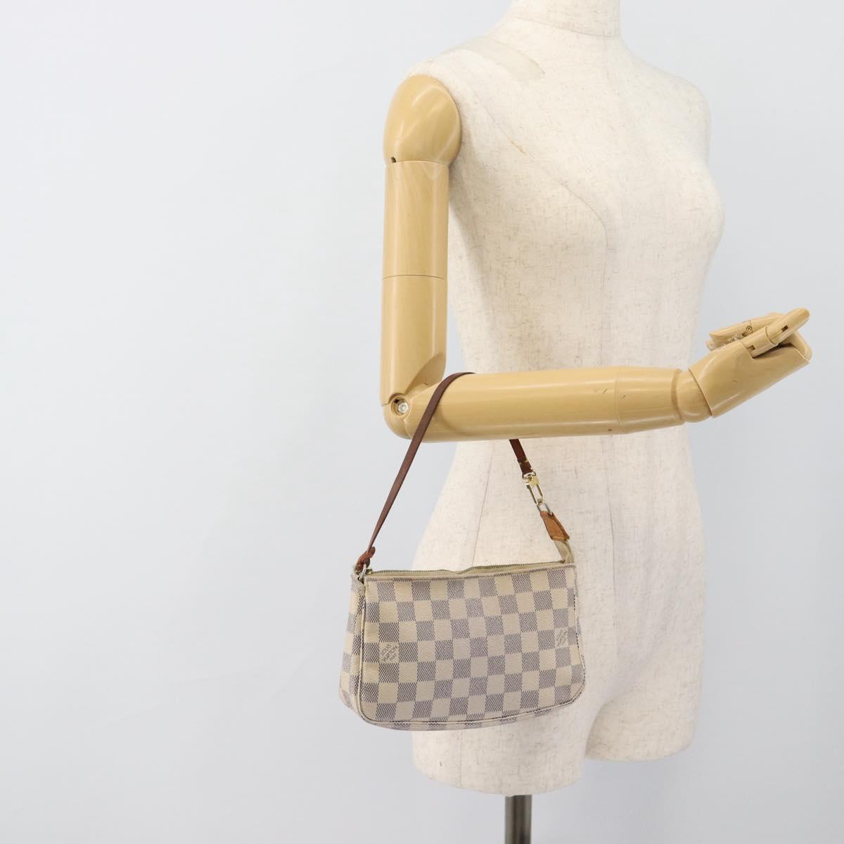 LOUIS VUITTON Damier Azur Pochette Accessoires Pouch N41207 LV Auth 187681