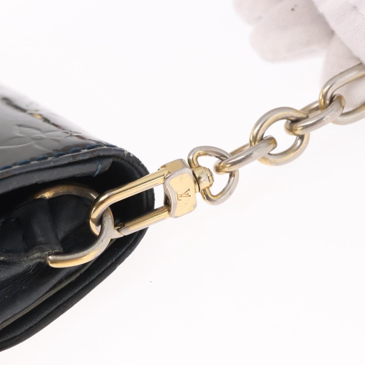 LOUIS VUITTON Vernis Sunset Bluebird Clutch Bag Bluenuit M93680 LV Auth 187683