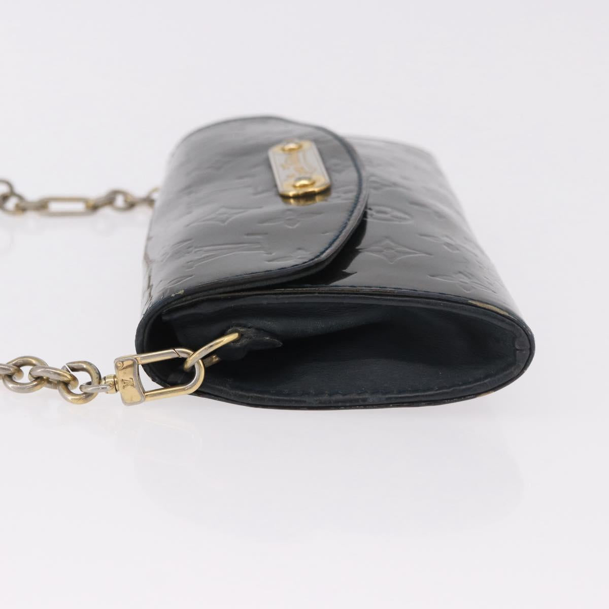 LOUIS VUITTON Vernis Sunset Bluebird Clutch Bag Bluenuit M93680 LV Auth 187683