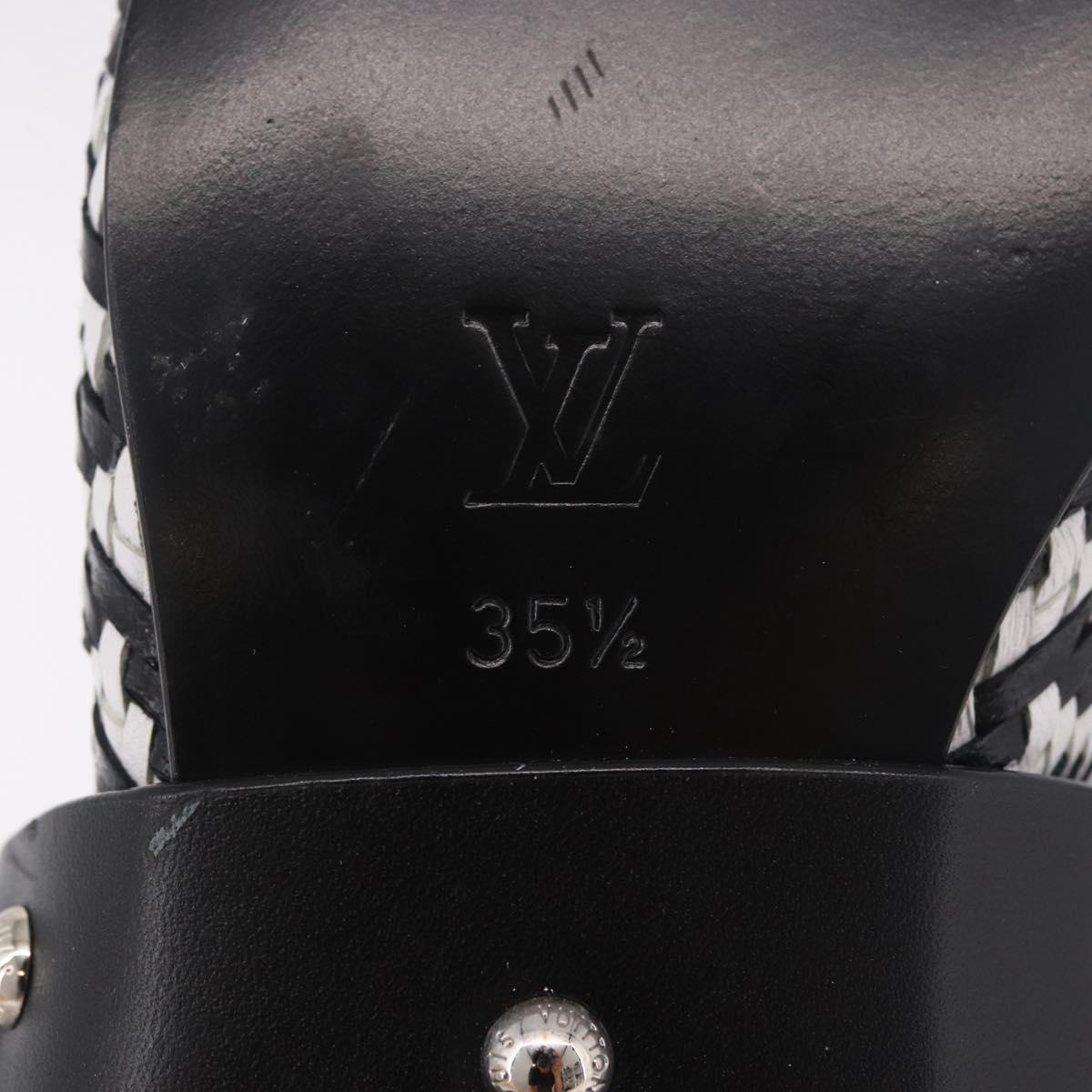 LOUIS VUITTON Baroque Line Ankle Boots Leather Black LV Auth 187687M
