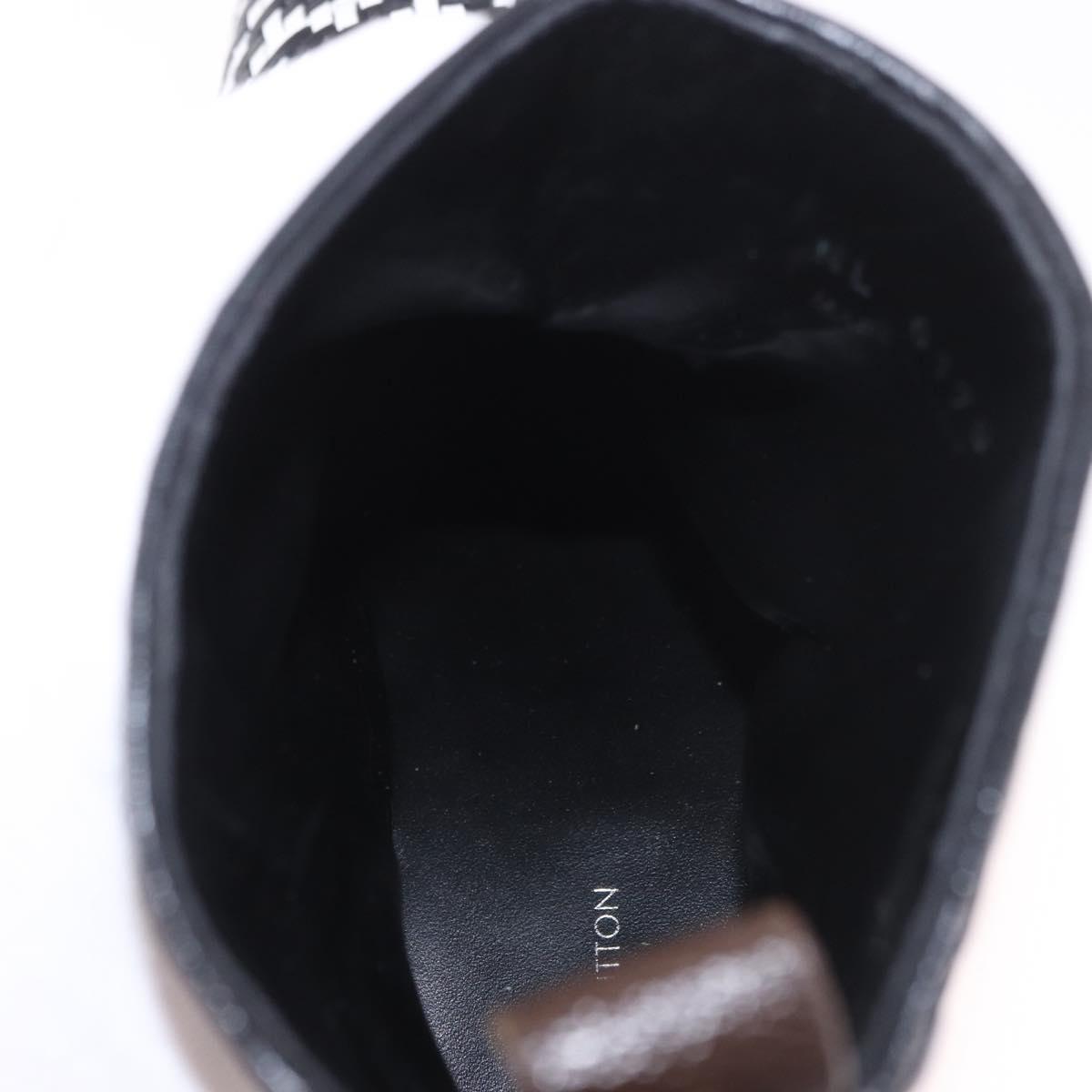 LOUIS VUITTON Baroque Line Ankle Boots Leather Black LV Auth 187687M