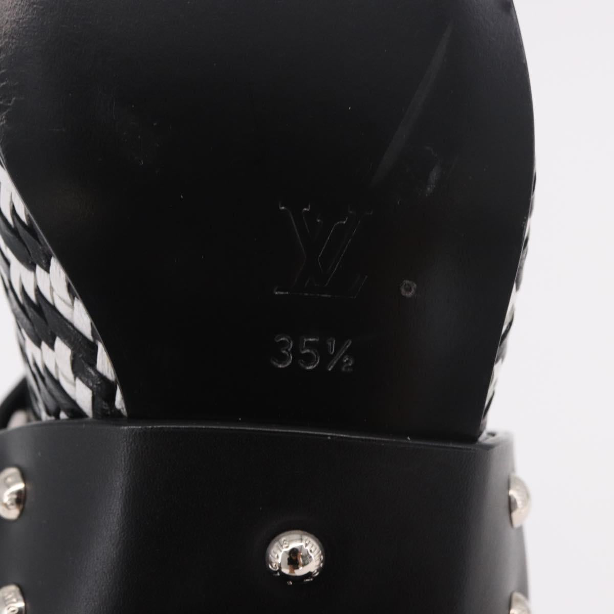 LOUIS VUITTON Baroque Line Ankle Boots Leather Black LV Auth 187687M