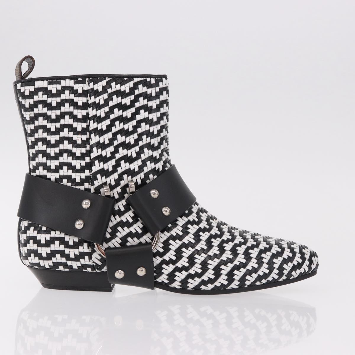 LOUIS VUITTON Baroque Line Ankle Boots Leather Black LV Auth 187687M