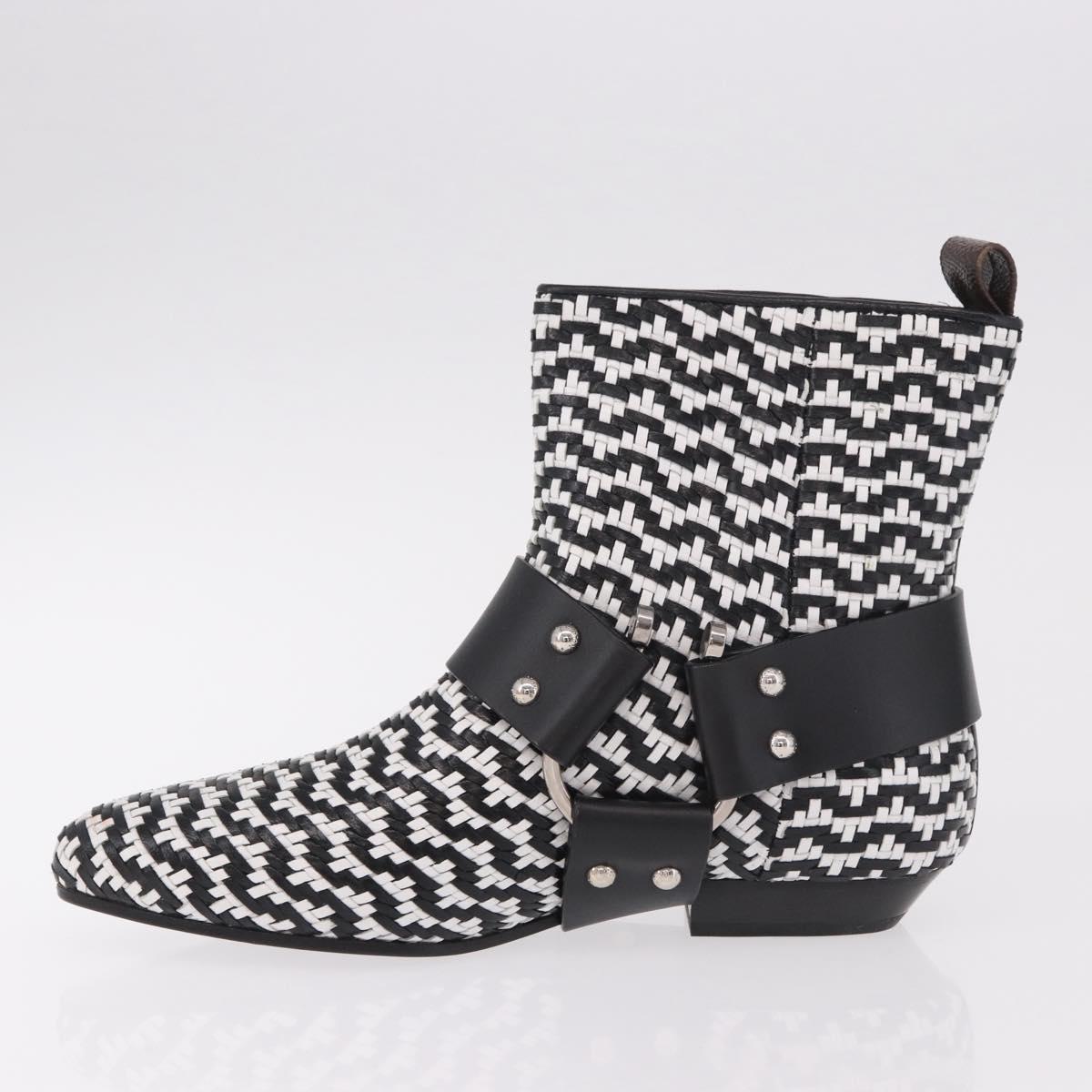LOUIS VUITTON Baroque Line Ankle Boots Leather Black LV Auth 187687M