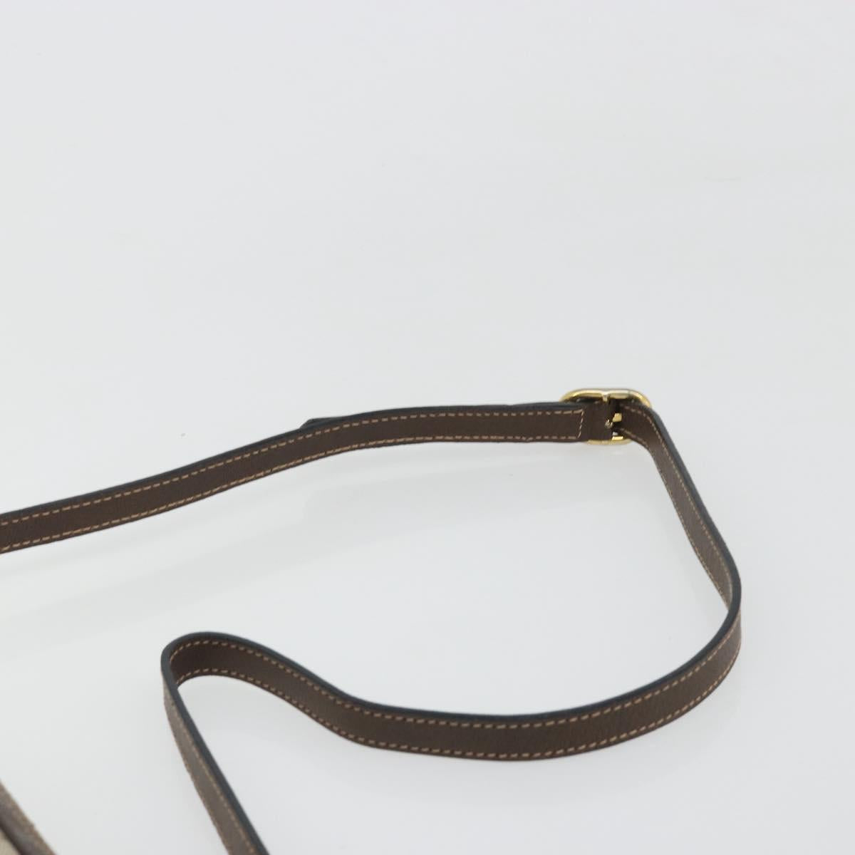 GUCCI GG Supreme Web Sherry Line Shoulder Bag PVC Beige Gold Auth 187688